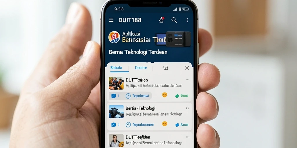 Antarmuka aplikasi DUIT188 yang menarik dan informatif.