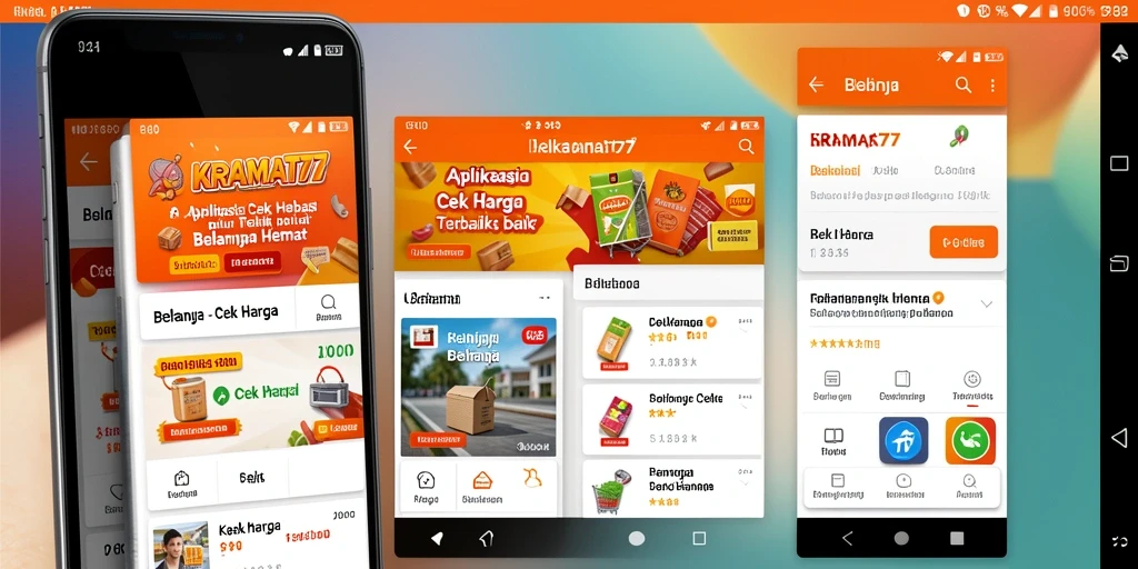 Antarmuka aplikasi KRAMAT77 untuk cek harga produk.