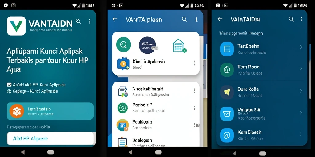 Tampilan antarmuka VANTAIDN dengan fungsi Kunci Aplikasi.