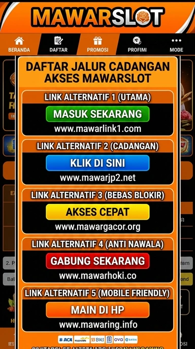 Tampilan link alternatif mawarslot