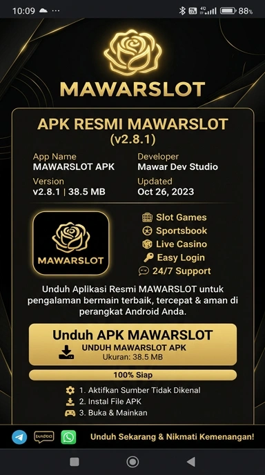Tampilan halaman APK mawarslot